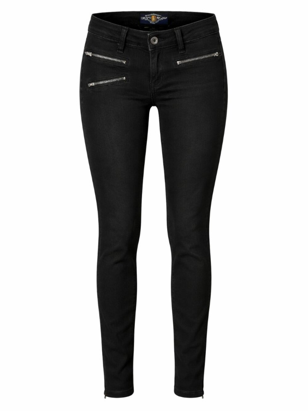 Lucky Brand Black Moto Style Zipper Ankle Stretchy Skinny Jeans Size 0 / 25